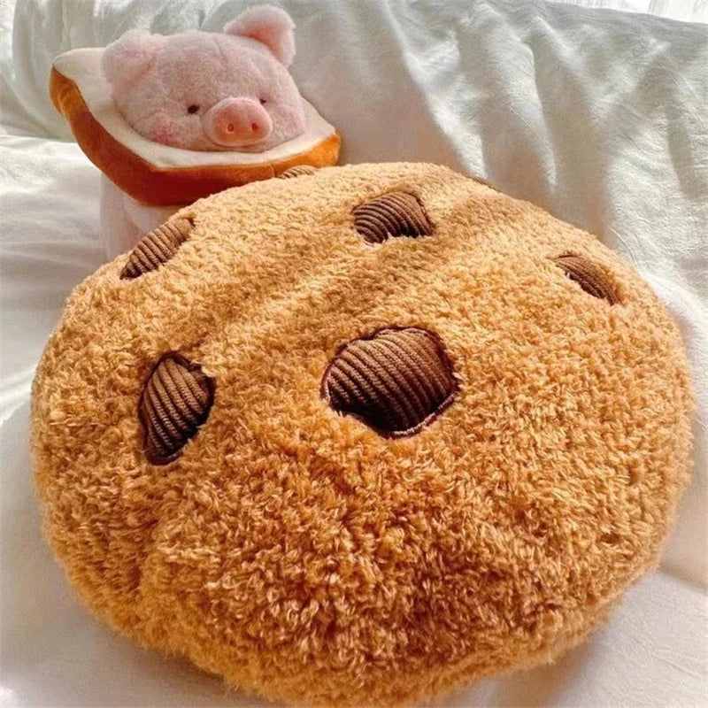 Cartoon Cookie Plush Cushion – Soft Food-Shaped Pillow for Kids & Room Décor