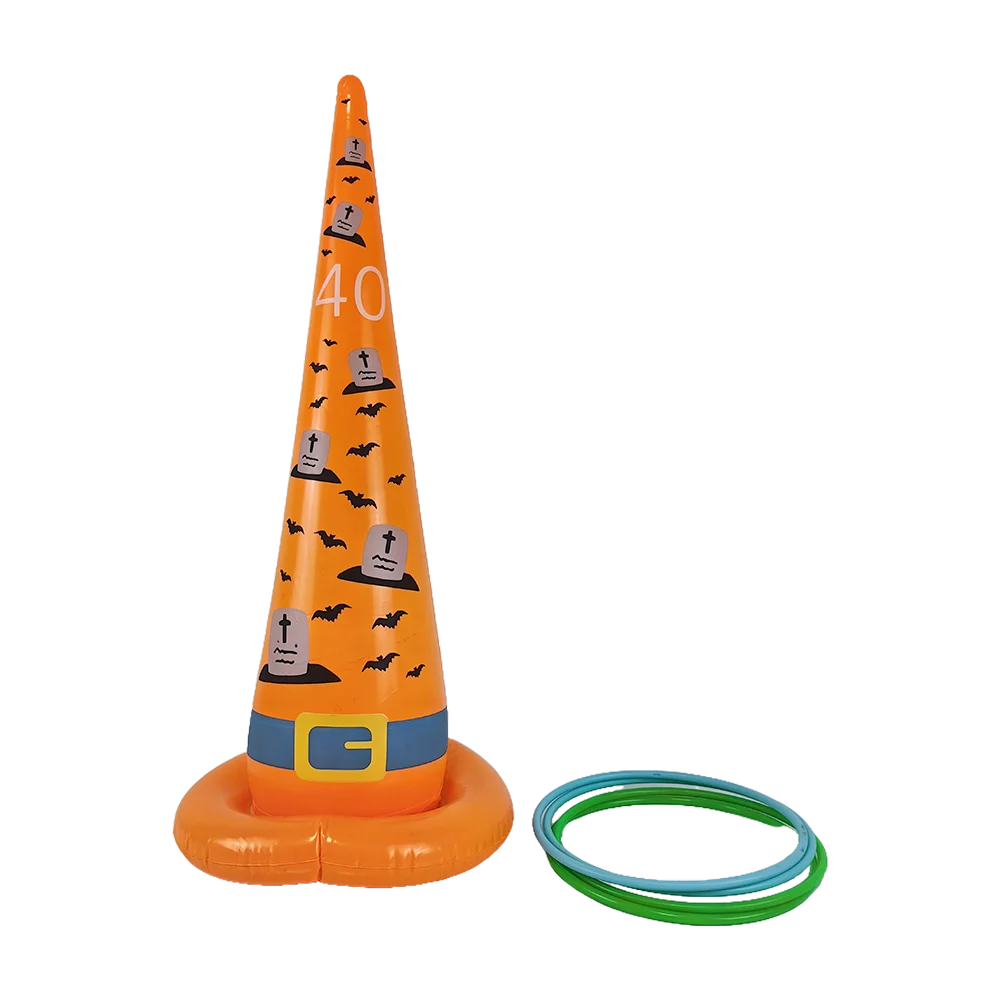 Halloween Inflatable Toss Game – Witch’s Hat or Spider Hat Ring Throw