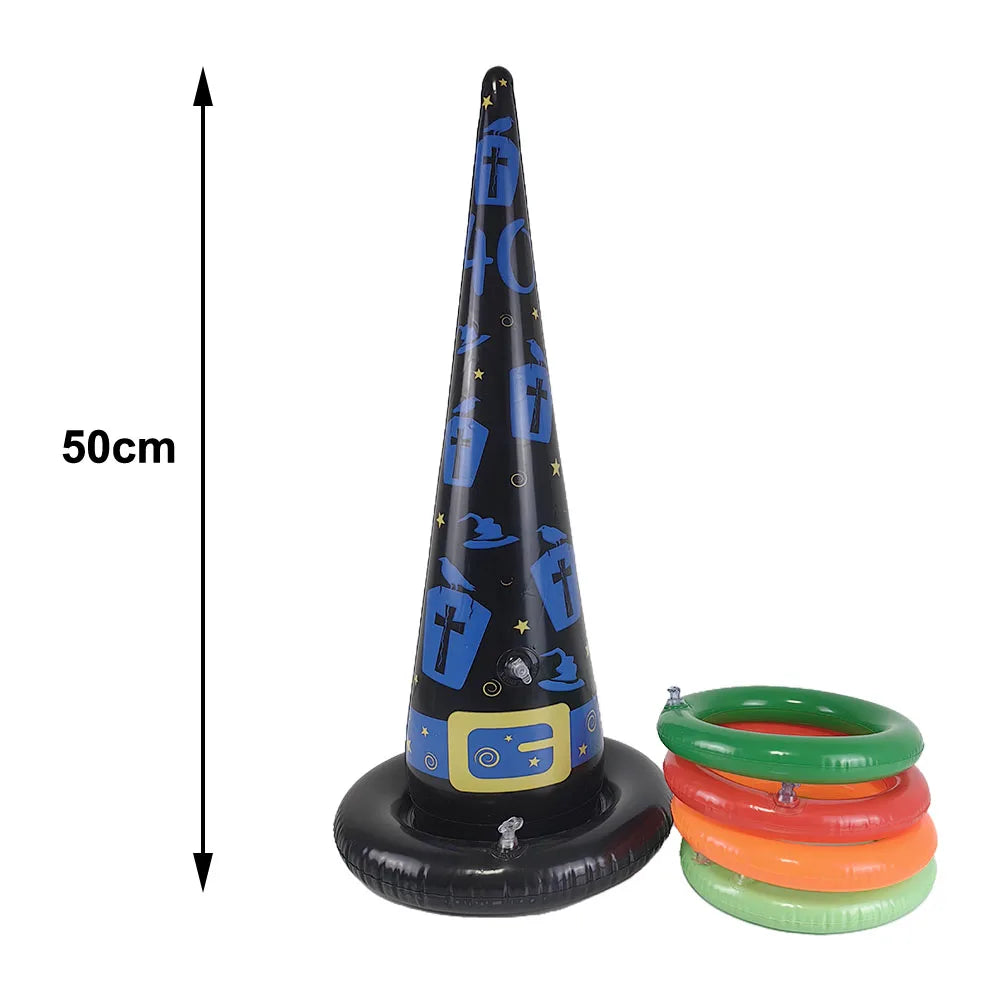 Halloween Inflatable Toss Game – Witch’s Hat or Spider Hat Ring Throw