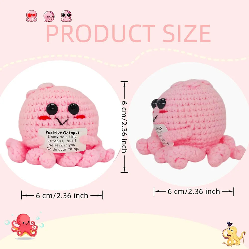 Positive Energy Crochet Pocket Wellbeing Hug Doll – Avocado, Bee, Turtle, Duck & More