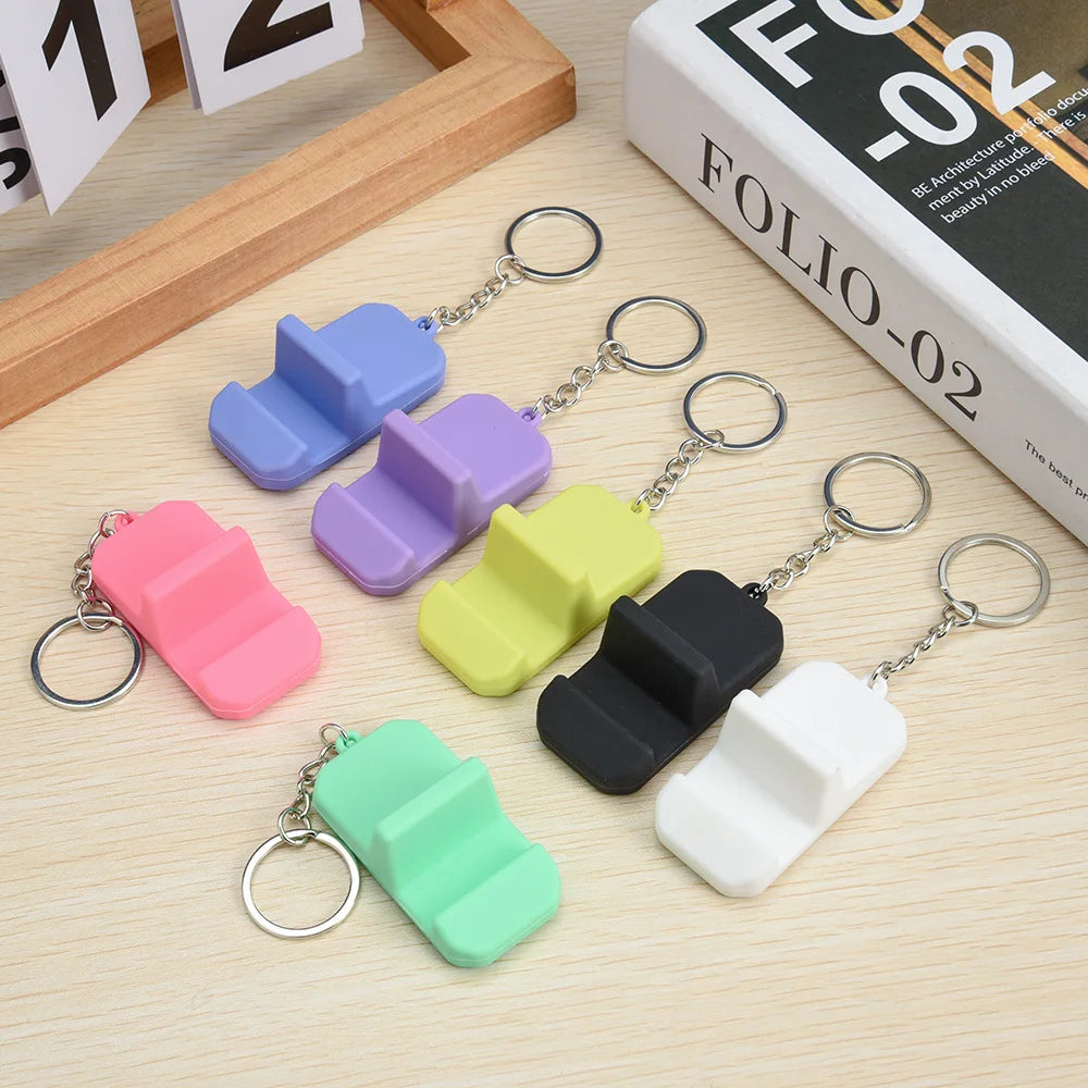 Mini Silicone Phone Stand Key Ring – Portable Bracket Holder for Smartphones