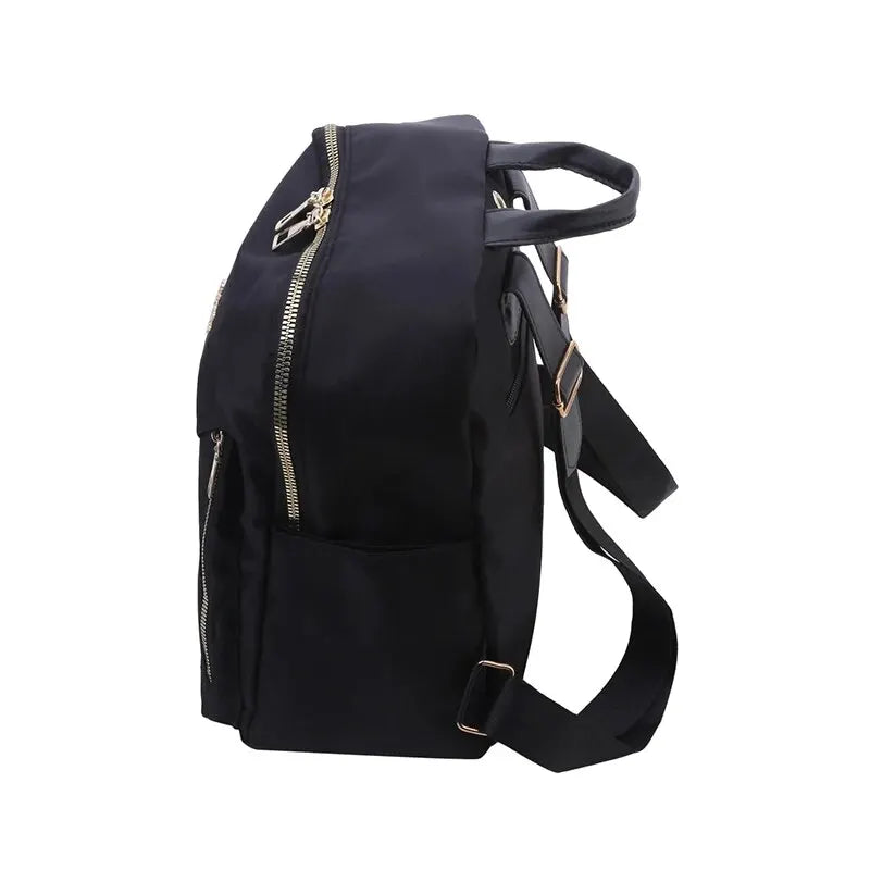 Black Large Capacity Travel Backpack – Unisex Student School Bag, Fabric