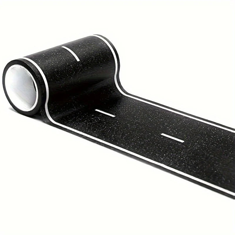 Reusable Cartoon Road Track Stickers – Black Road Tape for Racing Party Decor
