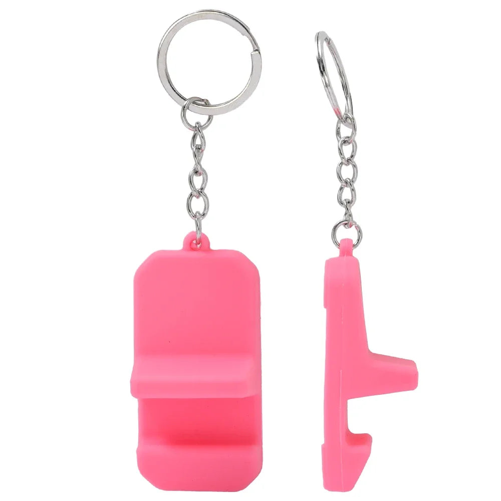 Mini Silicone Phone Stand Key Ring – Portable Bracket Holder for Smartphones