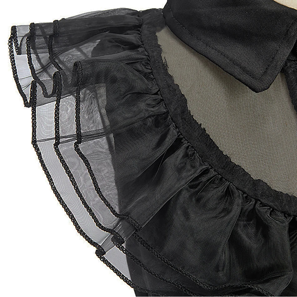 Girls Gothic Black Costume Dress – Spooky Princess Outfit for Halloween & Parties