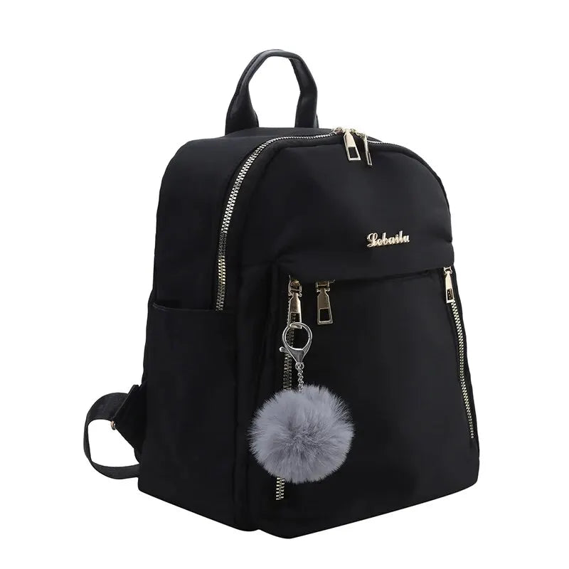 Black Large Capacity Travel Backpack – Unisex Student School Bag, Fabric