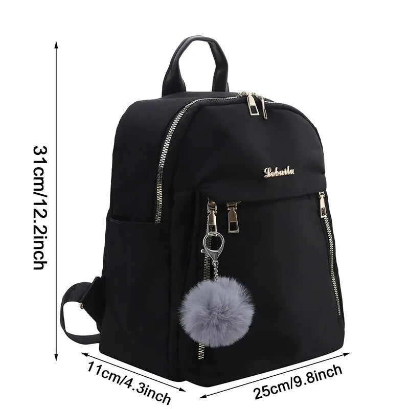 Black Large Capacity Travel Backpack – Unisex Student School Bag, Fabric