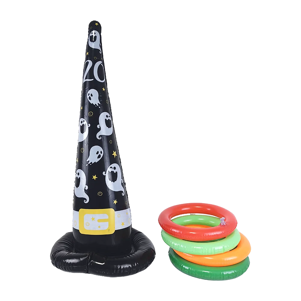 Halloween Inflatable Toss Game – Witch’s Hat or Spider Hat Ring Throw