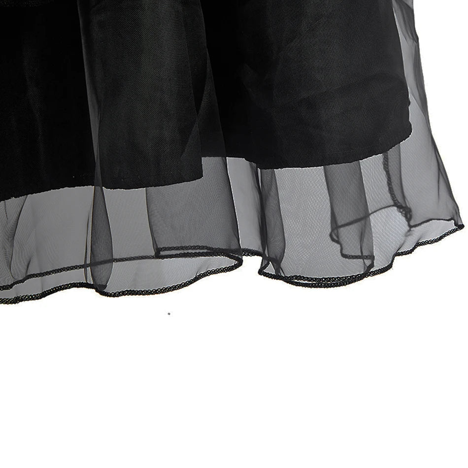 Girls Gothic Black Costume Dress – Spooky Princess Outfit for Halloween & Parties