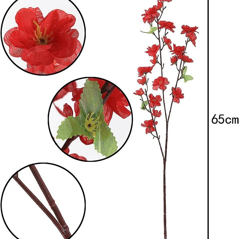 Sakura Artificial Flowers Bouquet for Garden Party Wedding Marriage Decoration Home Room Decor Fake Flowers Table Vase Ornament