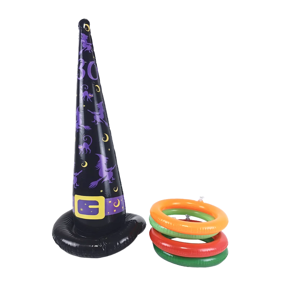 Halloween Inflatable Toss Game – Witch’s Hat or Spider Hat Ring Throw