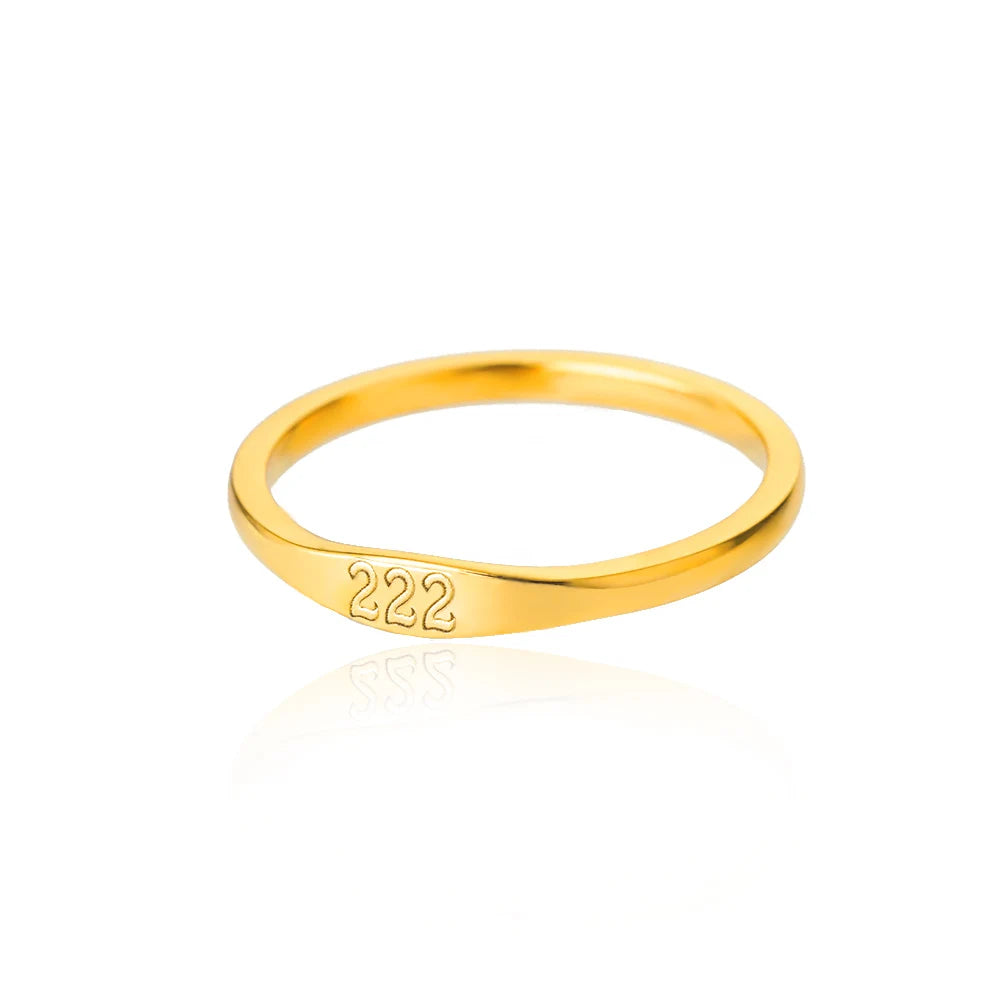 11:11 Angel Number Rings for Women – Gold Stainless Steel