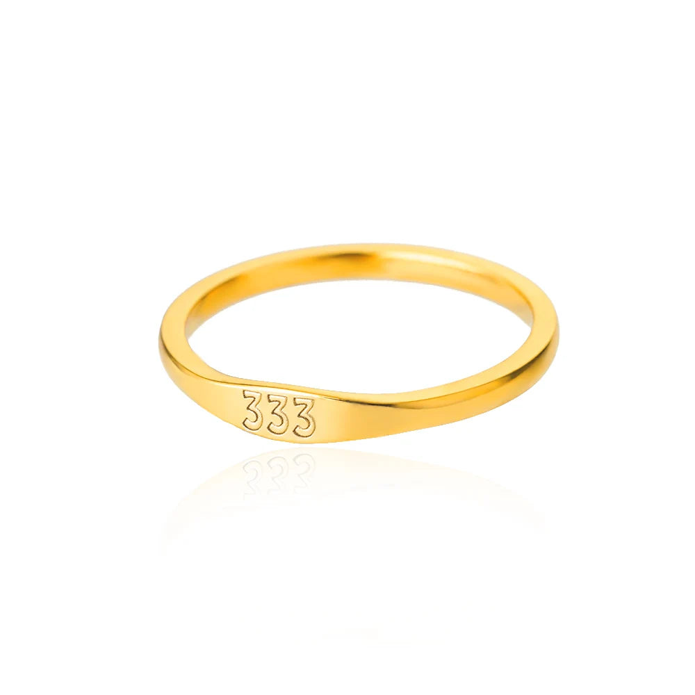 11:11 Angel Number Rings for Women – Gold Stainless Steel