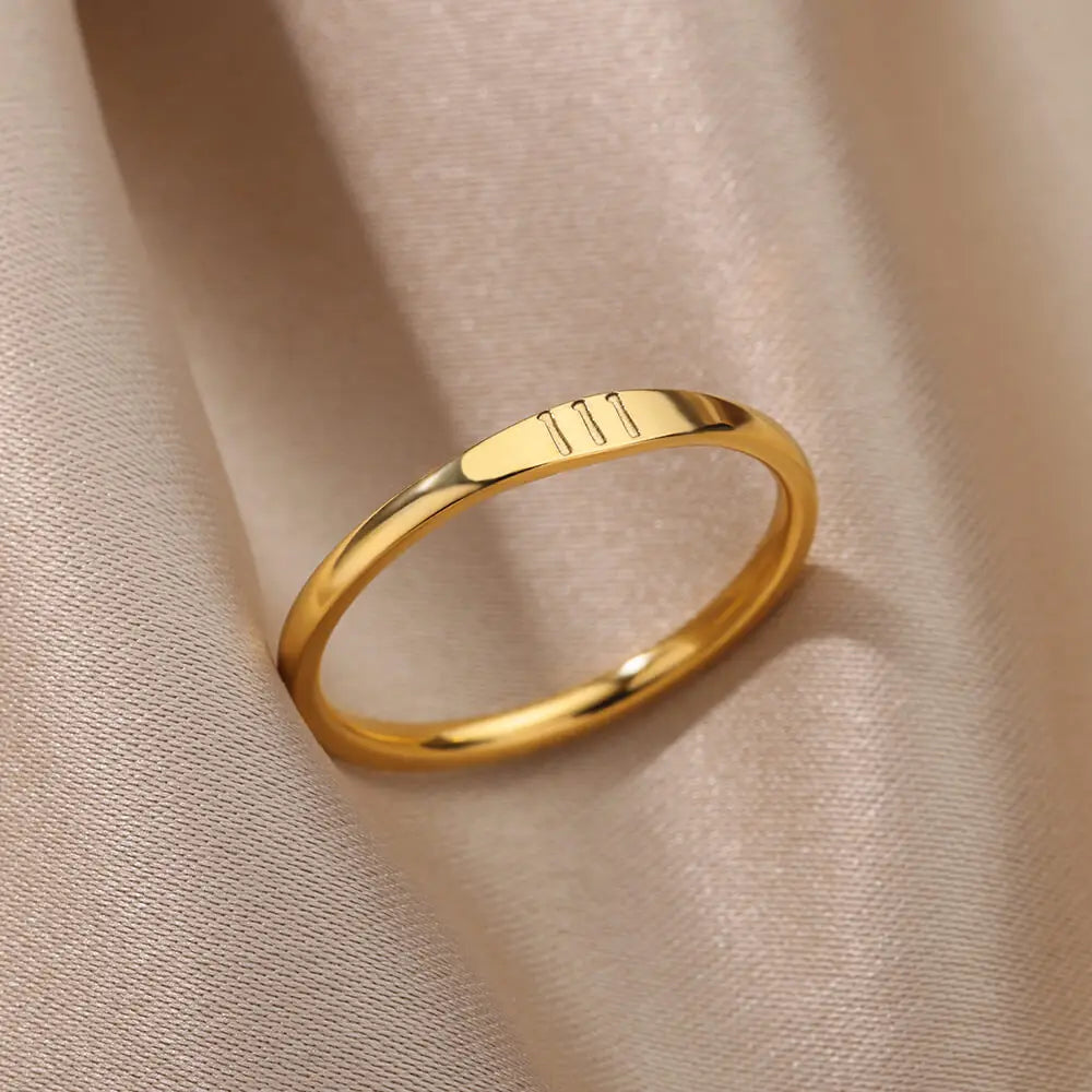 11:11 Angel Number Rings for Women – Gold Stainless Steel