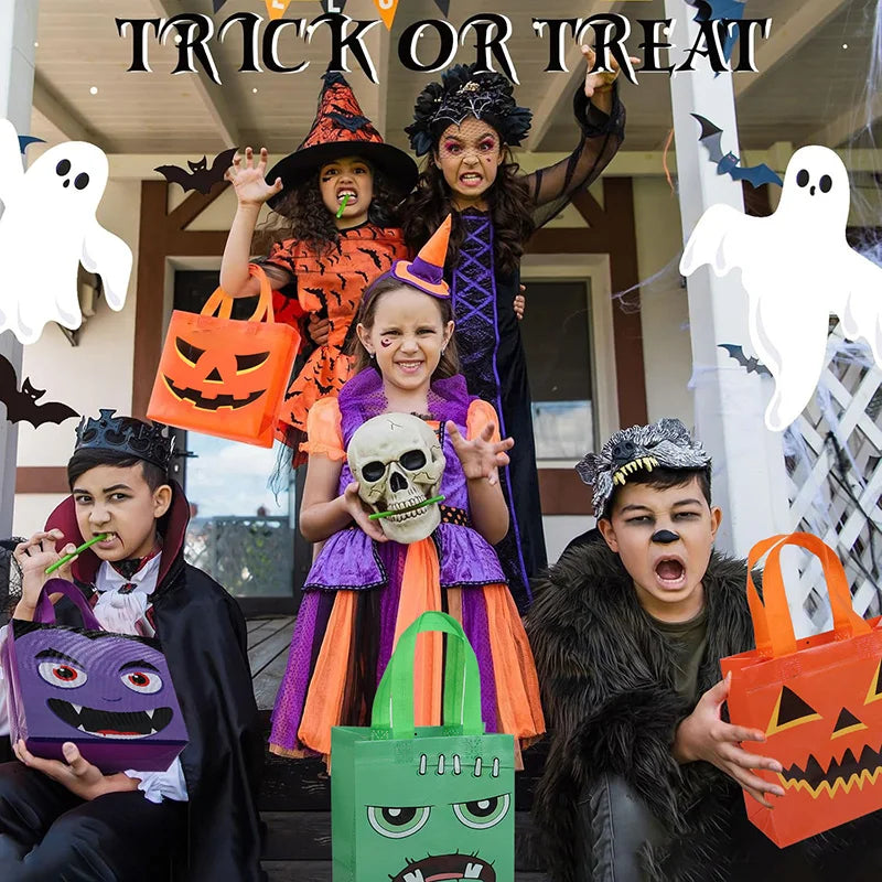 Halloween Trick or Treat Bags (8-32pcs) – Pumpkin & Ghost Gift Bags