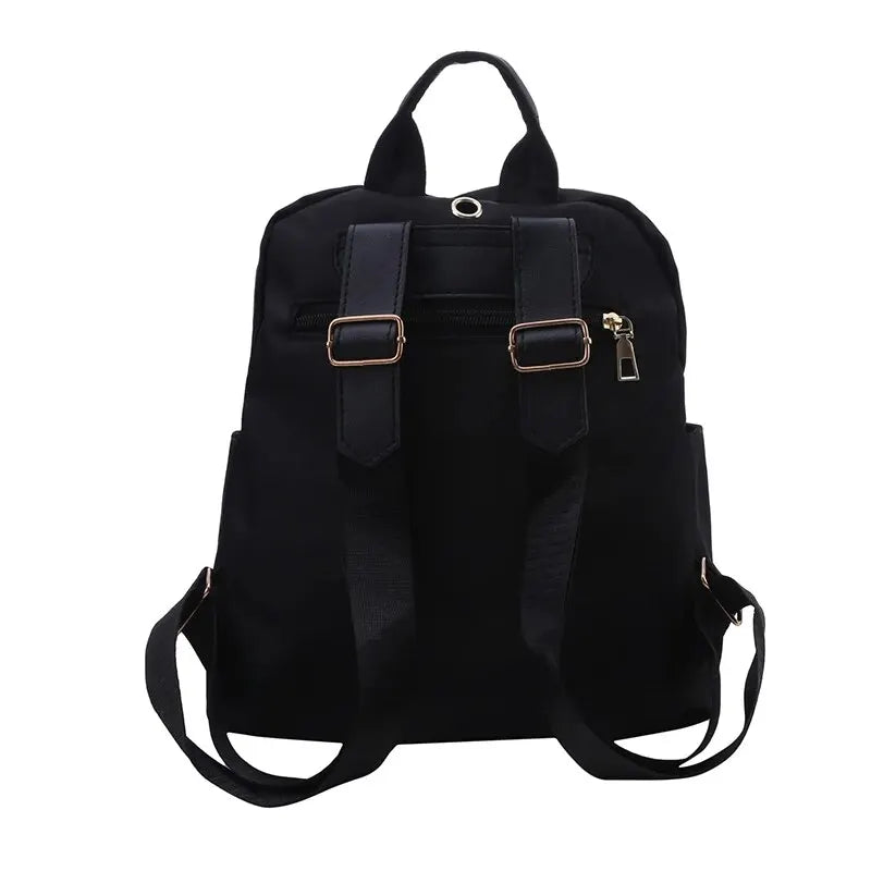 Black Large Capacity Travel Backpack – Unisex Student School Bag, Fabric