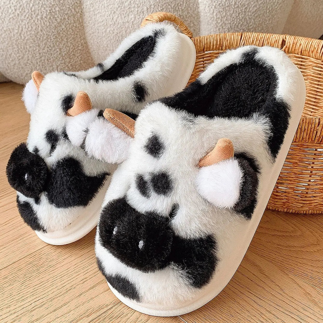 Women’s Cow Print Slippers