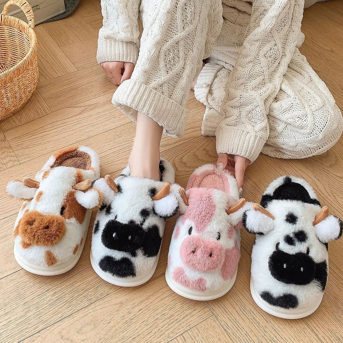 Women’s Cow Print Slippers