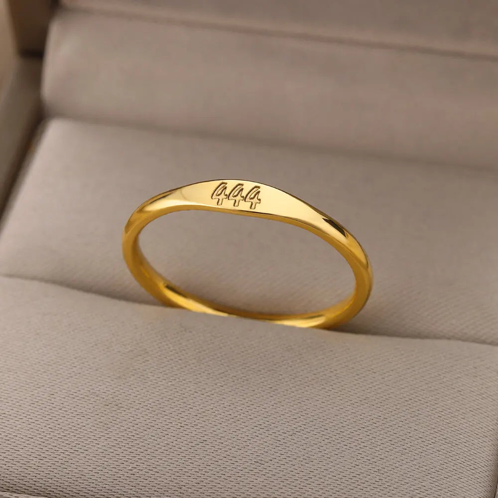 11:11 Angel Number Rings for Women – Gold Stainless Steel