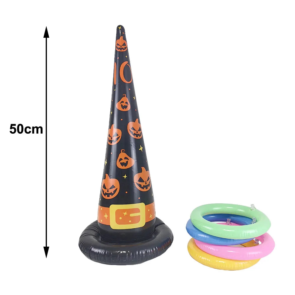 Halloween Inflatable Toss Game – Witch’s Hat or Spider Hat Ring Throw