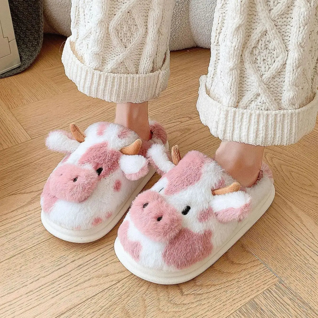 Women’s Cow Print Slippers