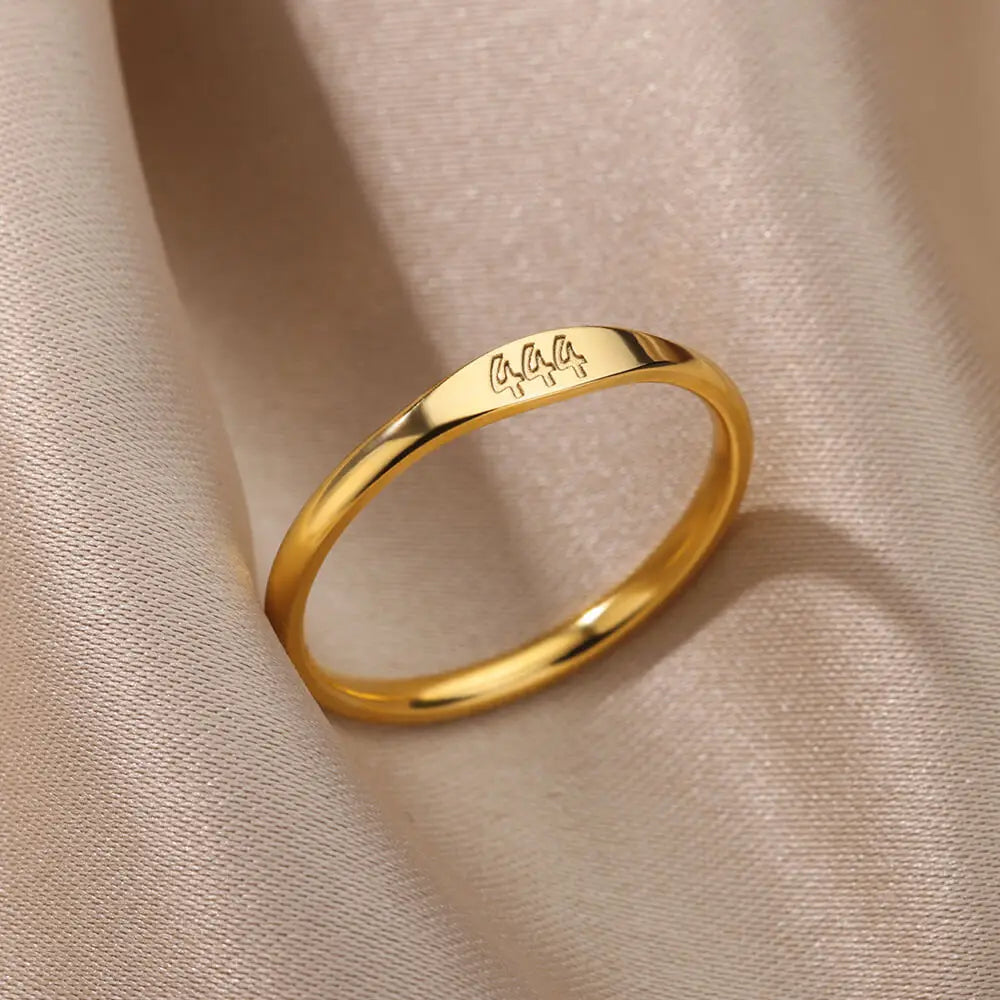 11:11 Angel Number Rings for Women – Gold Stainless Steel