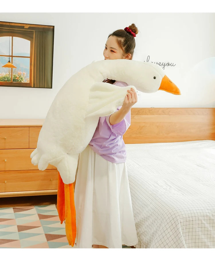 Giant White Goose Plush Pillow – 50-190 cm Sleeping & Décor Toy