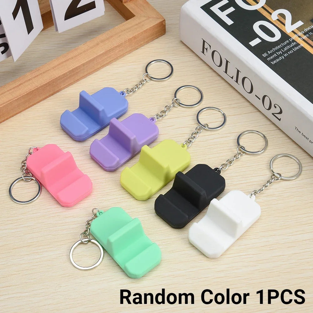 Mini Silicone Phone Stand Key Ring – Portable Bracket Holder for Smartphones