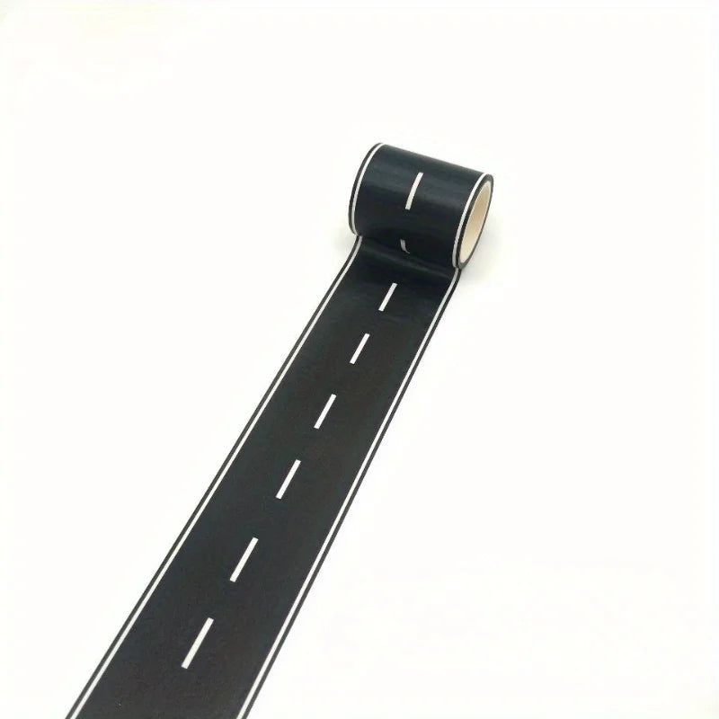 Reusable Cartoon Road Track Stickers – Black Road Tape for Racing Party Decor