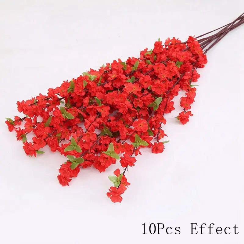 Sakura Artificial Flowers Bouquet for Garden Party Wedding Marriage Decoration Home Room Decor Fake Flowers Table Vase Ornament