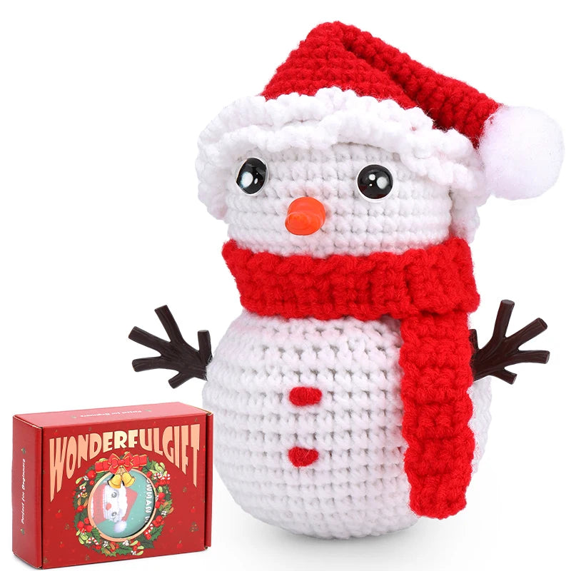 Christmas Crochet Kit – DIY Santa, Reindeer, Snowman & Tree with Yarn & Hooks