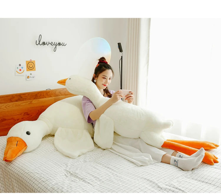 Giant White Goose Plush Pillow – 50-190 cm Sleeping & Décor Toy