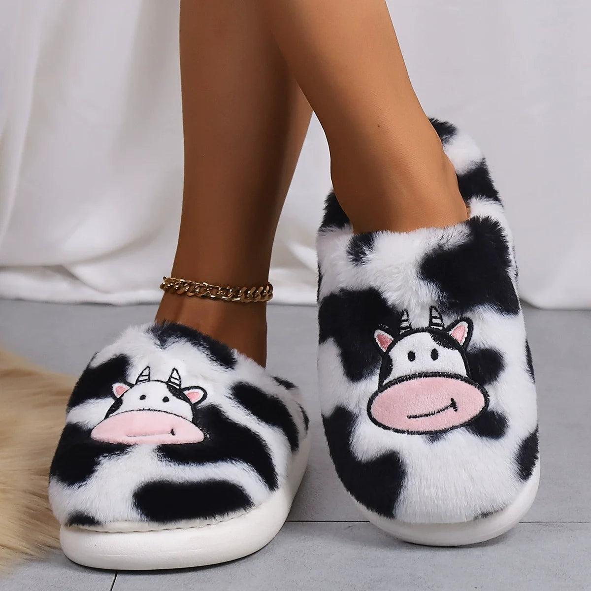 Women’s Cow Print Slippers