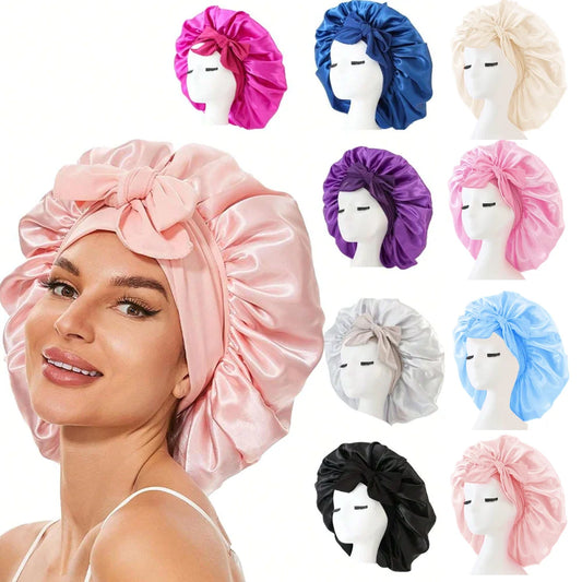 Silk / Satin Adjustable Sleep Bonnet – Hair Protecting Night Cap for Women & Men