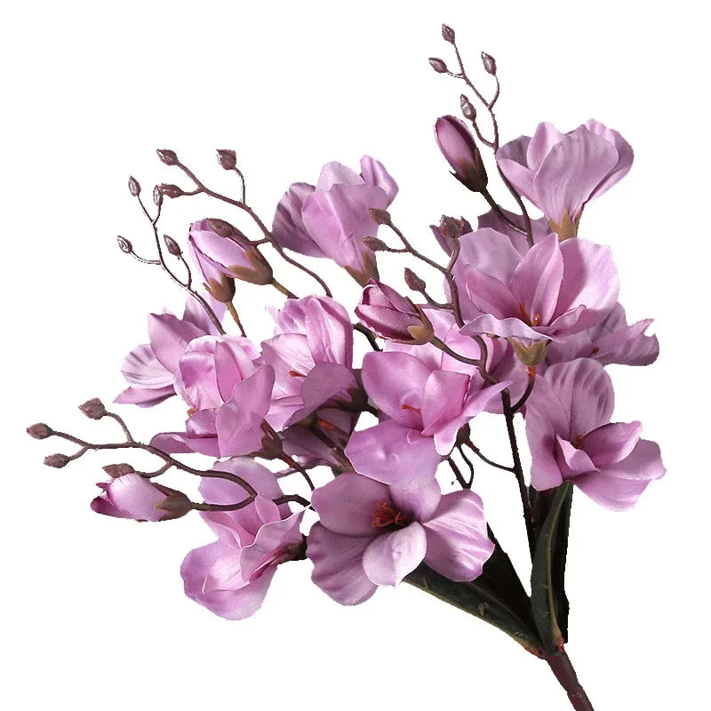 Artificial Magnolia Flower Bouquet – 5 Stems 20 Heads for Home & Wedding Décor
