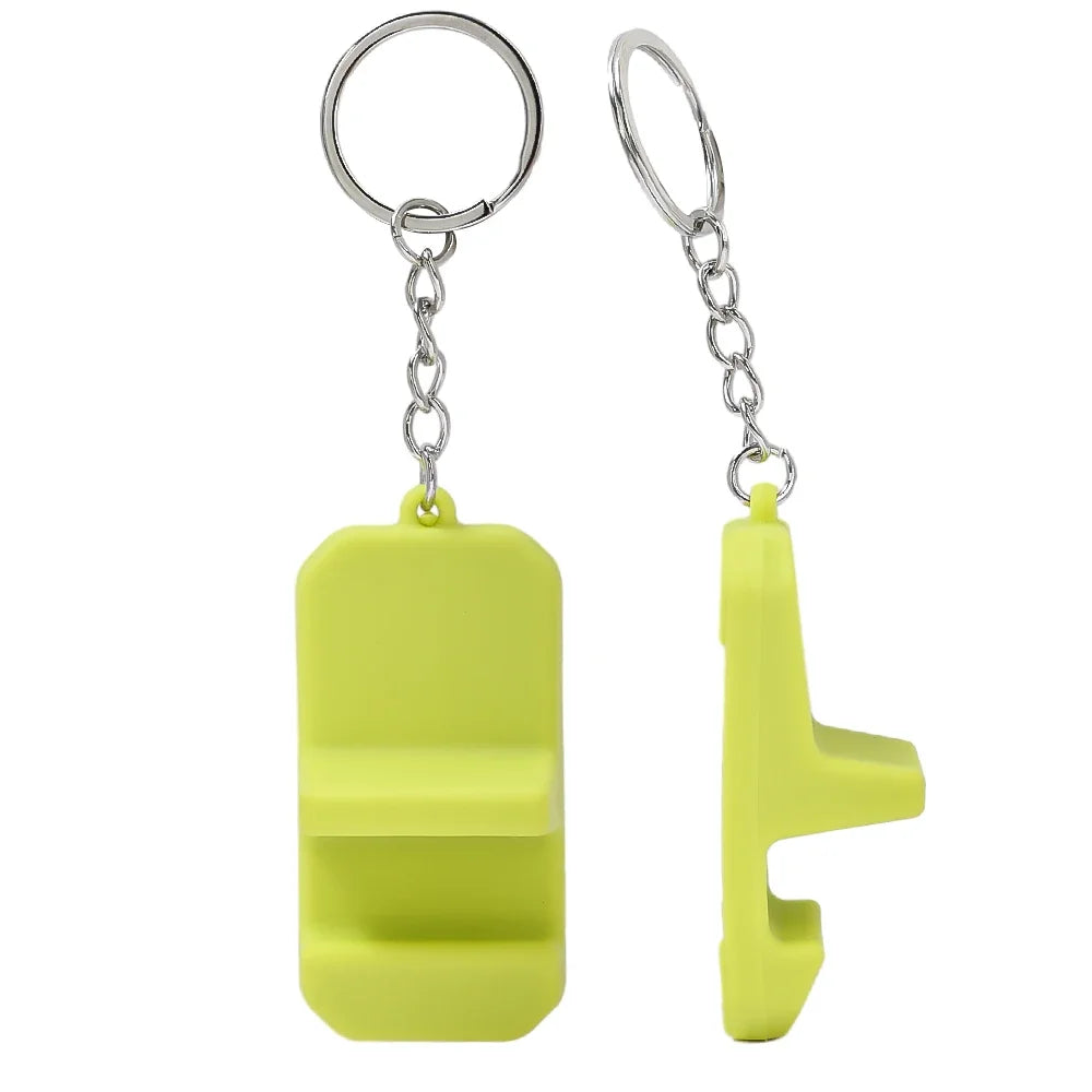 Mini Silicone Phone Stand Key Ring – Portable Bracket Holder for Smartphones