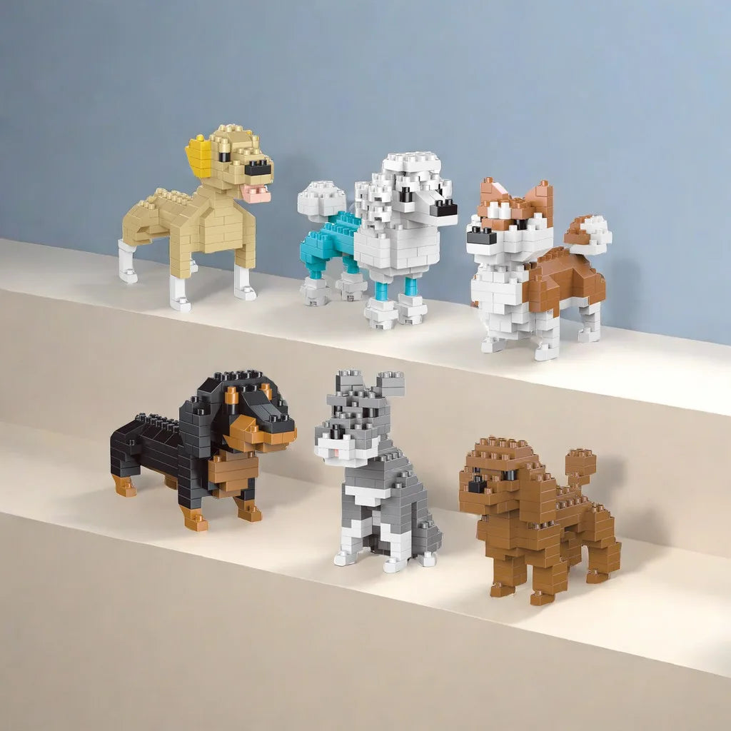 Mini Dog Building Block Kit – DIY Brick Model (Corgi, Poodle, Husky, Dachshund)