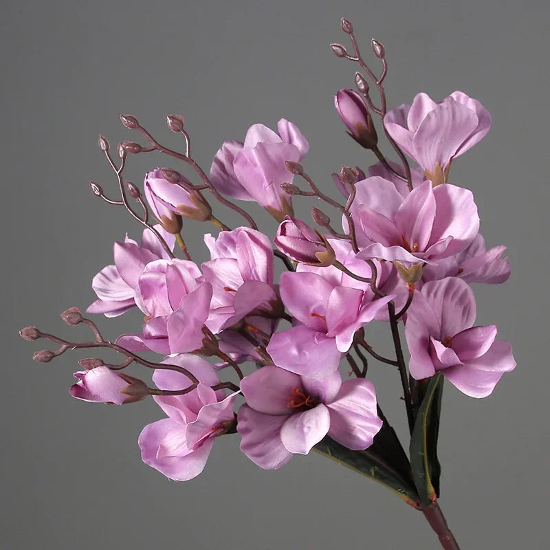 Artificial Magnolia Flower Bouquet – 5 Stems 20 Heads for Home & Wedding Décor
