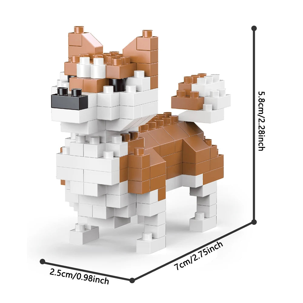 Mini Dog Building Block Kit – DIY Brick Model (Corgi, Poodle, Husky, Dachshund)