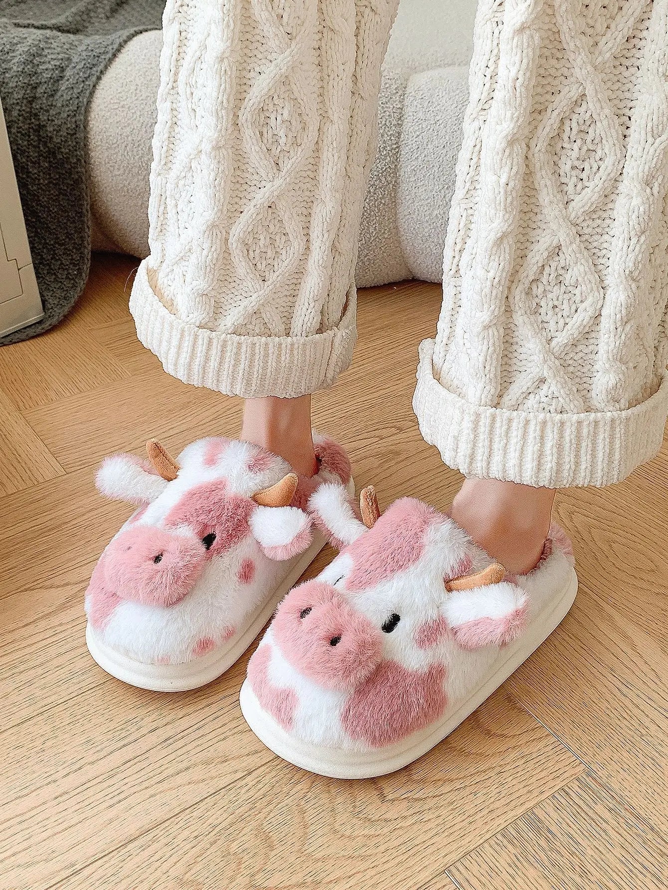 Women’s Cow Print Slippers