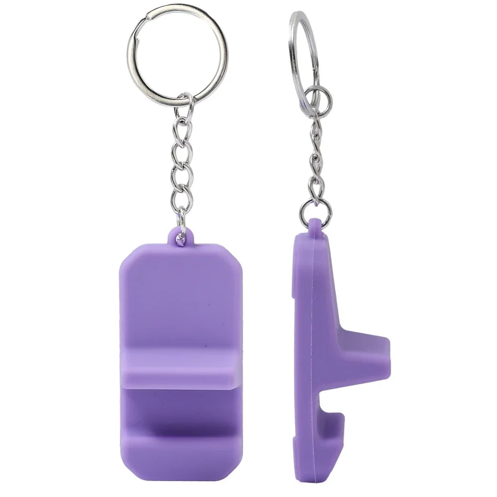 Mini Silicone Phone Stand Key Ring – Portable Bracket Holder for Smartphones