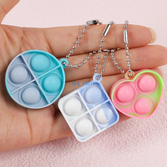 20pcs Mini Pop Bubble Fidget Keychains – Stress Relief & Sensory Toys