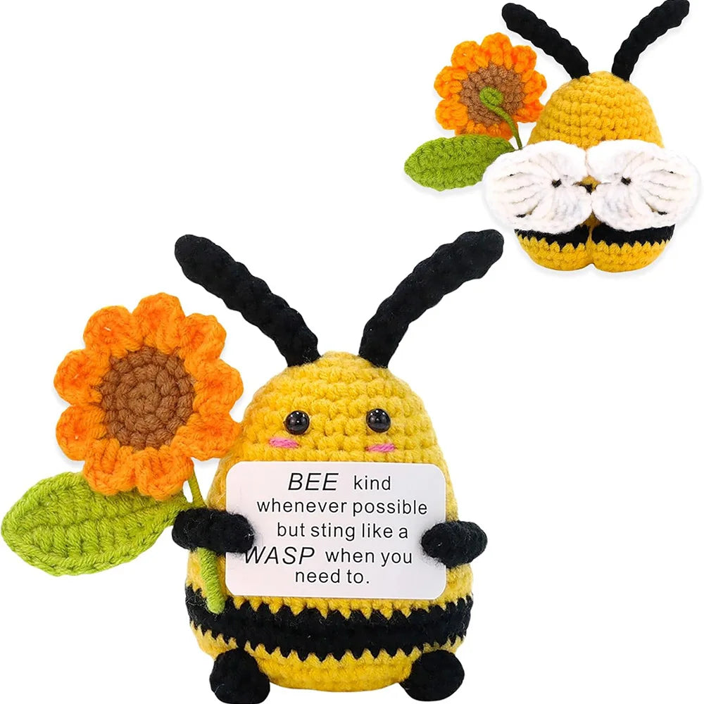 Positive Energy Crochet Pocket Wellbeing Hug Doll – Avocado, Bee, Turtle, Duck & More