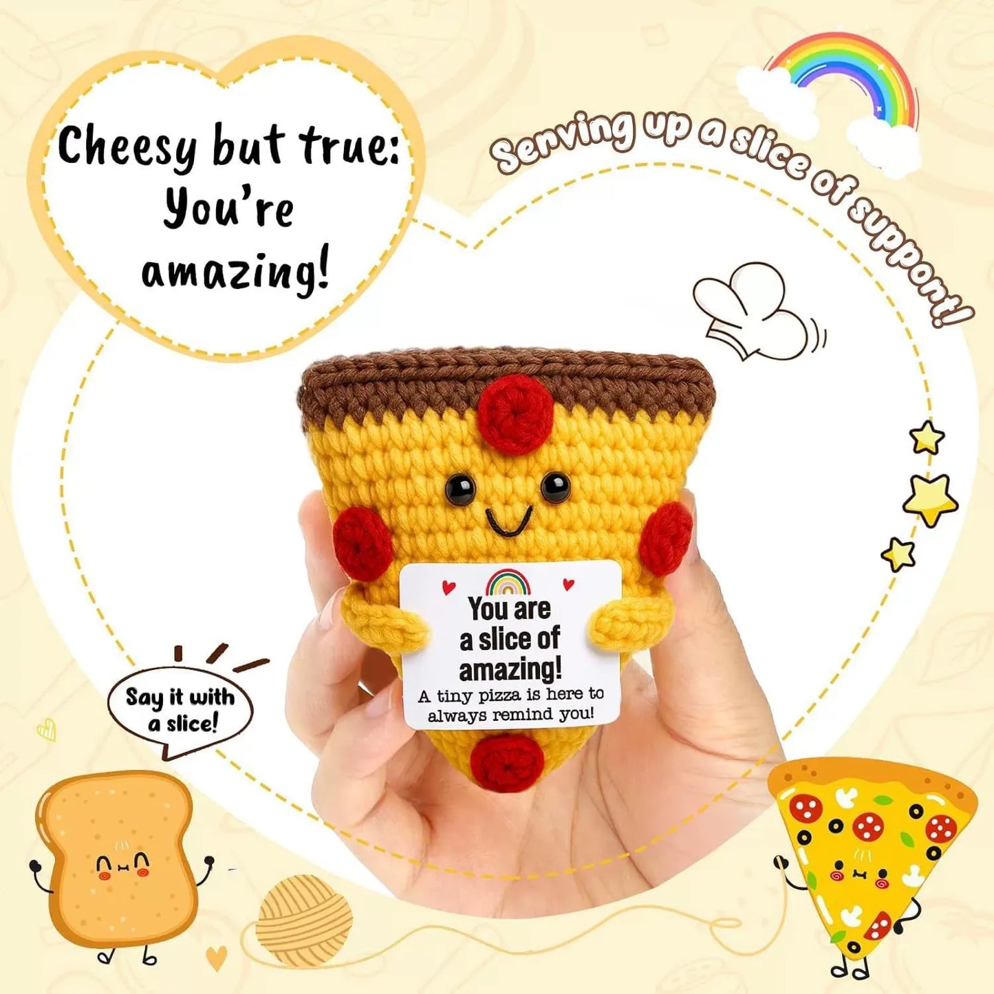 Positive Energy Crochet Pocket Wellbeing Hug Doll – Avocado, Bee, Turtle, Duck & More