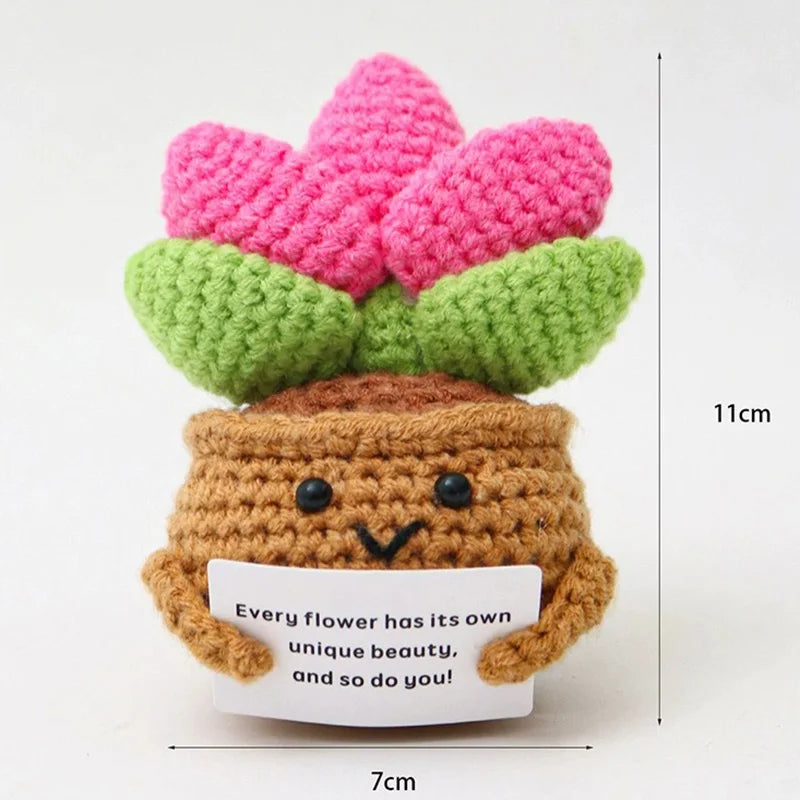 Positive Energy Crochet Pocket Wellbeing Hug Doll – Avocado, Bee, Turtle, Duck & More