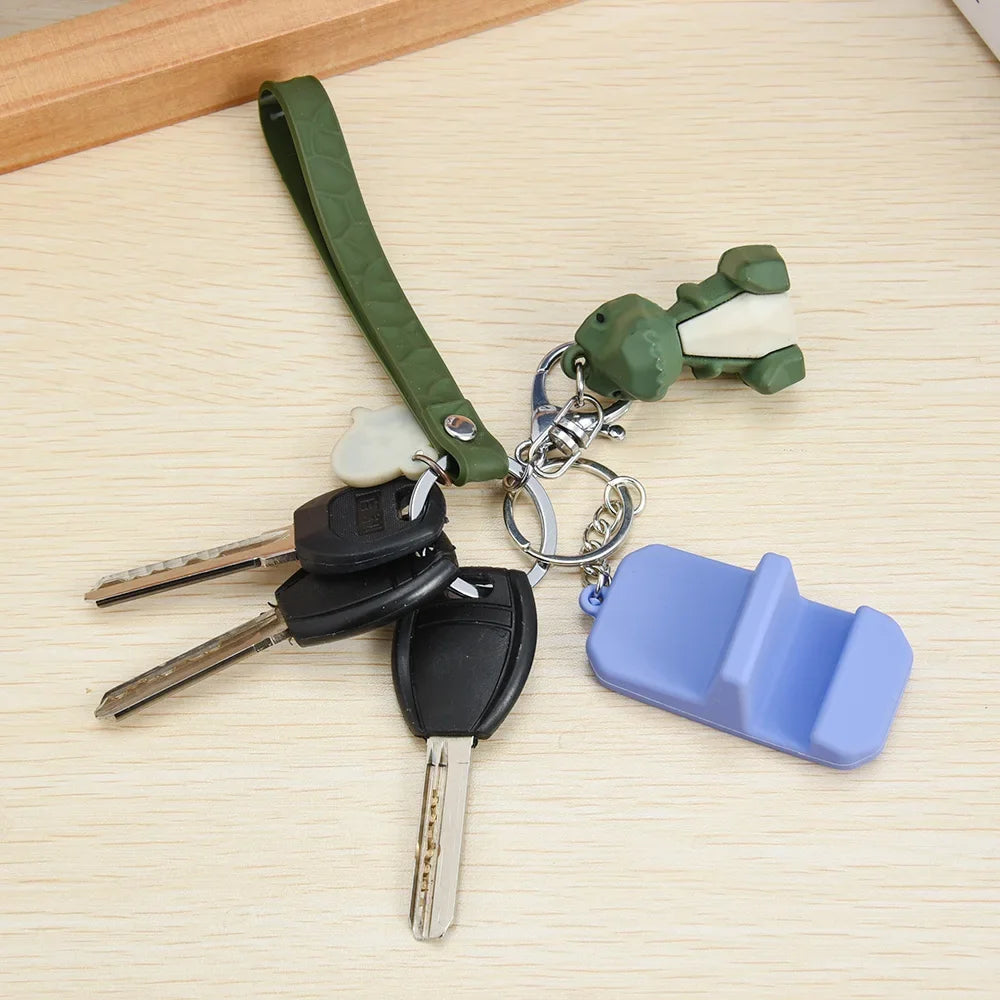 Mini Silicone Phone Stand Key Ring – Portable Bracket Holder for Smartphones