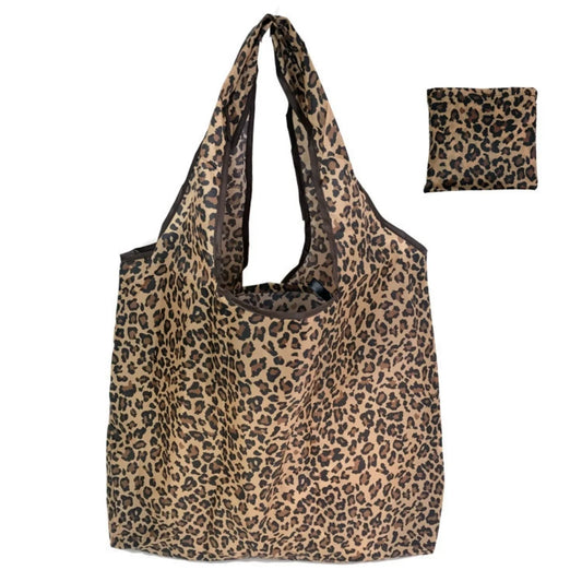 Large Capacity Leopard Print Foldable Shopping Tote – Women’s Hand Bag