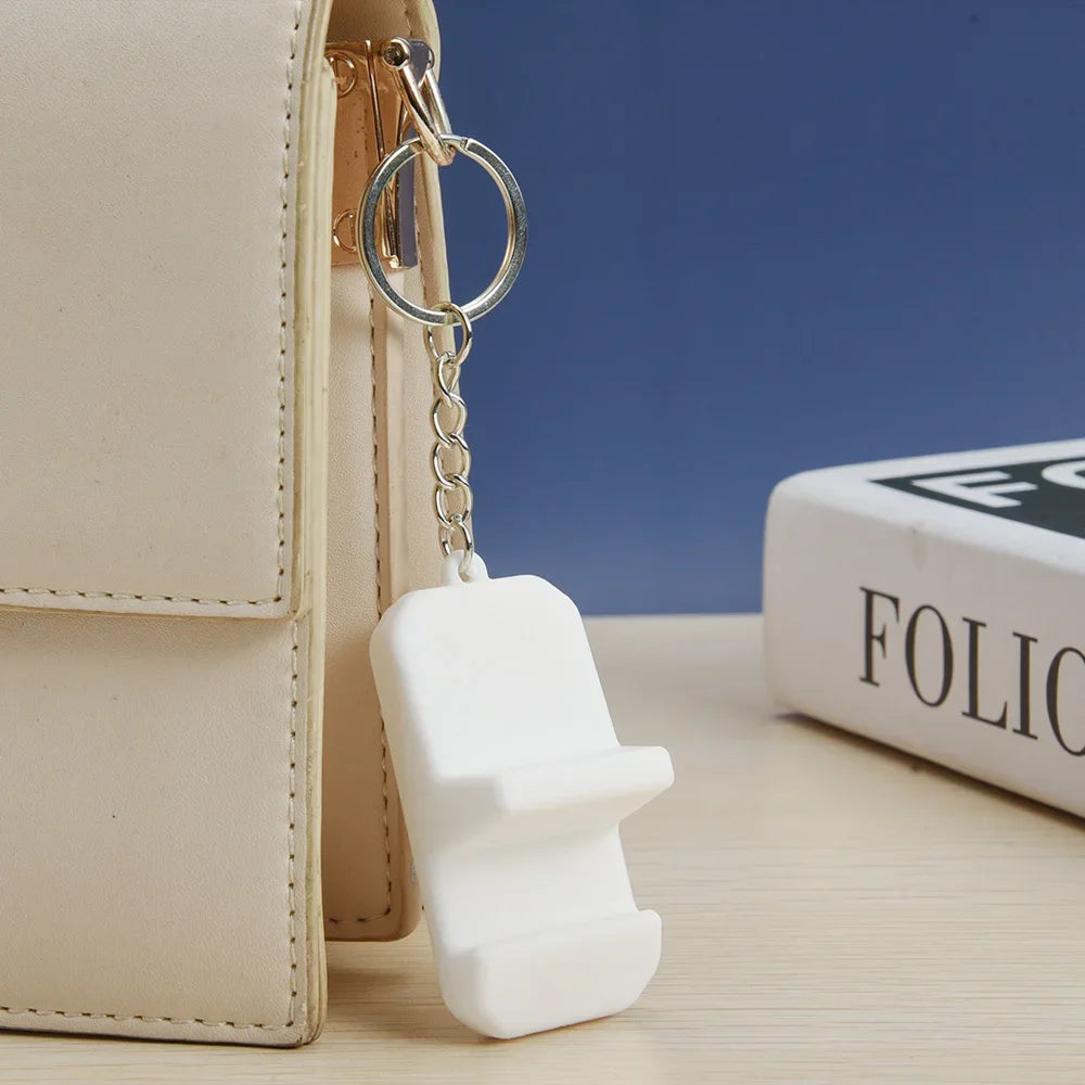 Mini Silicone Phone Stand Key Ring – Portable Bracket Holder for Smartphones