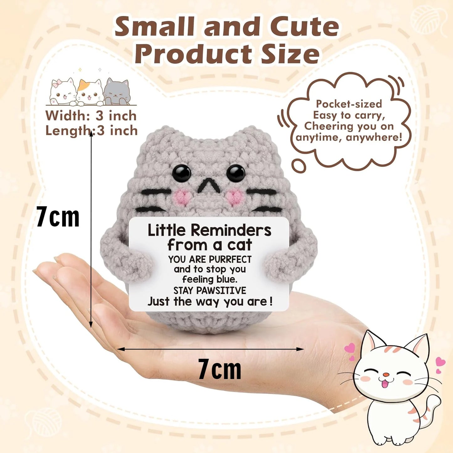 Positive Energy Crochet Pocket Wellbeing Hug Doll – Avocado, Bee, Turtle, Duck & More