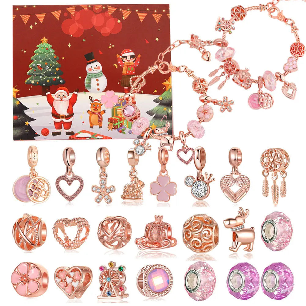 24-Day Christmas Countdown Calendar – DIY Charm Bracelet Kit Gift